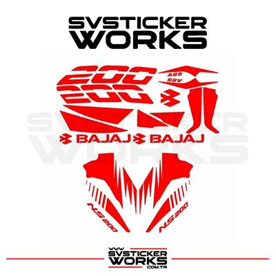 BAJAJ NS200 Sticker Set Takım 16+ Parça Ürün Renk