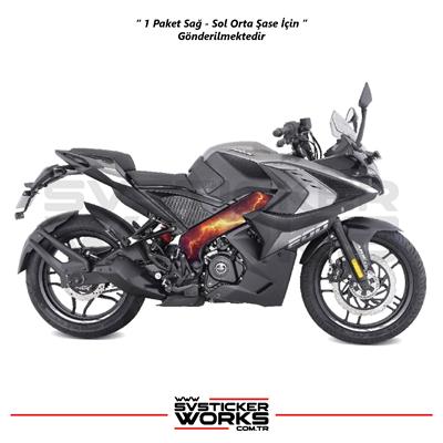 Bajaj Pulsar RS200 Orta Şase Kaplama Kırmızı Şimşek Desen Sticker