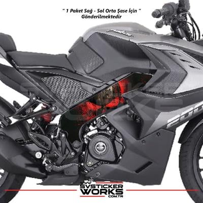 Bajaj Pulsar RS200 Orta Şase Kaplama Punisher Desen Sticker