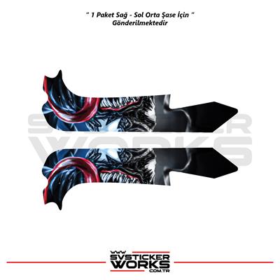 Bajaj Pulsar RS200 Orta Şase Kaplama Reality Venom Kaplama Desen Sticker