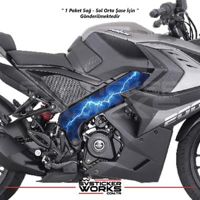 Bajaj Pulsar RS200 Orta Şase Kaplama Şimşek Desen Sticker
