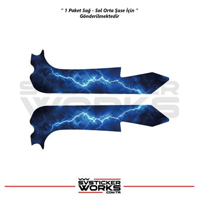 Bajaj Pulsar RS200 Orta Şase Kaplama Şimşek Desen Sticker