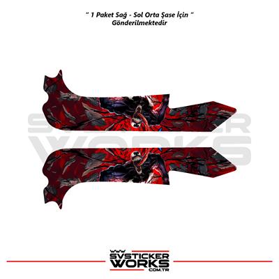 Bajaj Pulsar RS200 Orta Şase Kaplama Two Face Venom Kaplama Desen Sticker