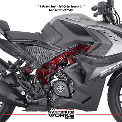 Bajaj Pulsar RS200 Orta Şase Kaplama Two Face Venom Kaplama Desen Sticker