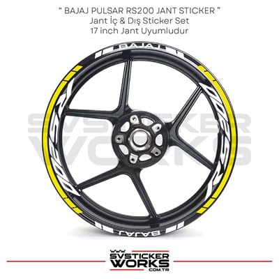 BAJAJ RS200 Jant Sticker İç Yazı Ve Dış Şerit 24lü Set Sticker Etiket