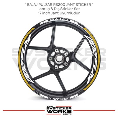 BAJAJ RS200 Jant Sticker İç Yazı Ve Dış Şerit 24lü Set Sticker Etiket