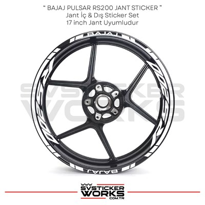 BAJAJ RS200 Jant Sticker İç Yazı Ve Dış Şerit 24lü Set Sticker Etiket
