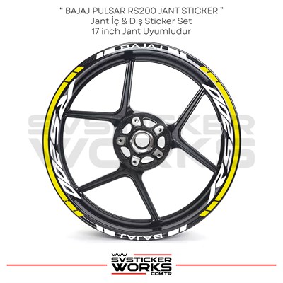 BAJAJ RS200 Jant Sticker İç Yazı Ve Dış Şerit 24lü Set Sticker Etiket