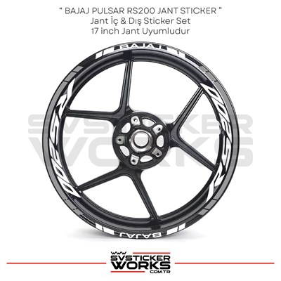 BAJAJ RS200 Jant Sticker İç Yazı Ve Dış Şerit 24lü Set Sticker Etiket
