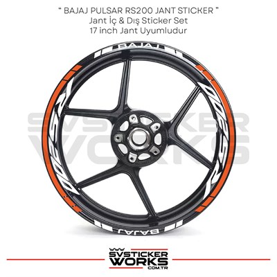 BAJAJ RS200 Jant Sticker İç Yazı Ve Dış Şerit 24lü Set Sticker Etiket