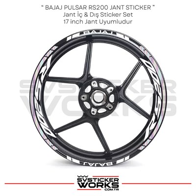 BAJAJ RS200 Jant Sticker İç Yazı Ve Dış Şerit 24lü Set Sticker Etiket