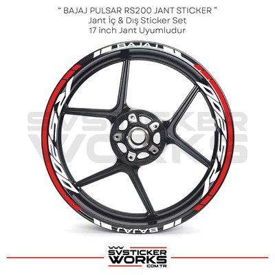 BAJAJ RS200 Jant Sticker İç Yazı Ve Dış Şerit 24lü Set Sticker Etiket