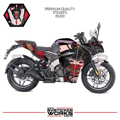 BAJAJ RS200 Kaplama Sticker Katana Girl Motor Kaplama Modeli Hazır Kit 