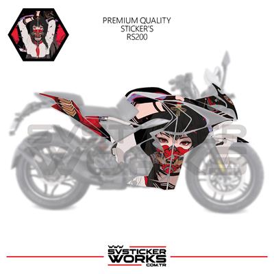 BAJAJ RS200 Kaplama Sticker Katana Girl Motor Kaplama Modeli Hazır Kit 