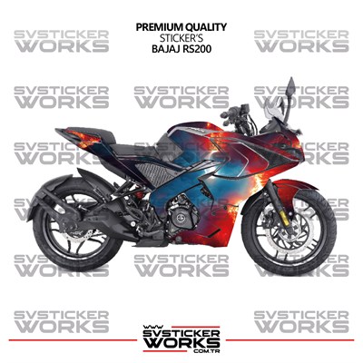 Bajaj Rs200 Kaplama Sticker Magma Design Motor Kaplama Modeli Hazır Kit Tüm Modeller Uyumlu 