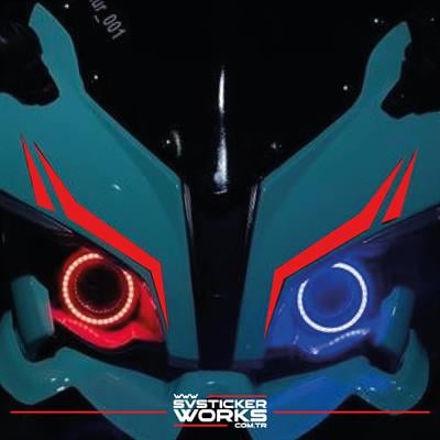 Bajaj RS200 Ön Kafa Şerit Sticker Desen Dekor Sticker Çizgi Model