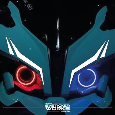 Bajaj RS200 Ön Kafa Şerit Sticker Desen Dekor Sticker Çizgi Model