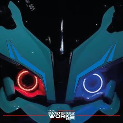 Bajaj RS200 Ön Kafa Şerit Sticker Desen Dekor Sticker Çizgi Model