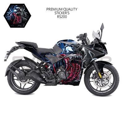 BAJAJ RS200 Sticker Kaplama Venom Motor Kaplama Modeli Hazır Kit 