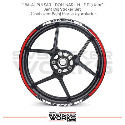 BAJAJ Sticker Jant Dış Şerit 16lı Set Sticker Etiket