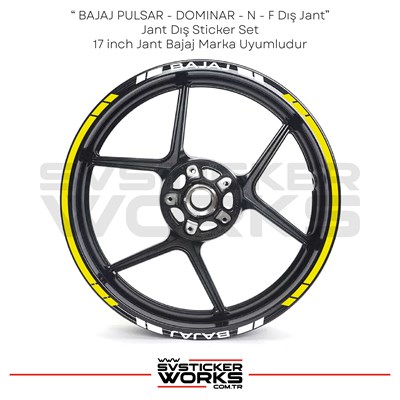 BAJAJ Sticker Jant Dış Şerit 16lı Set Sticker Etiket