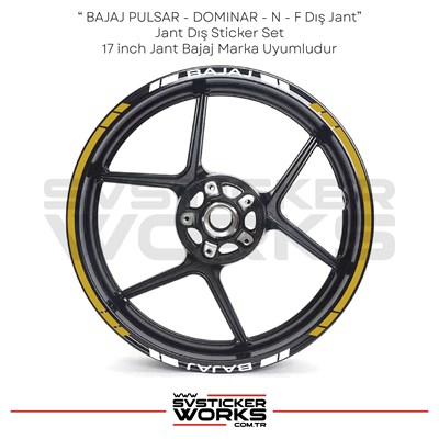 BAJAJ Sticker Jant Dış Şerit 16lı Set Sticker Etiket