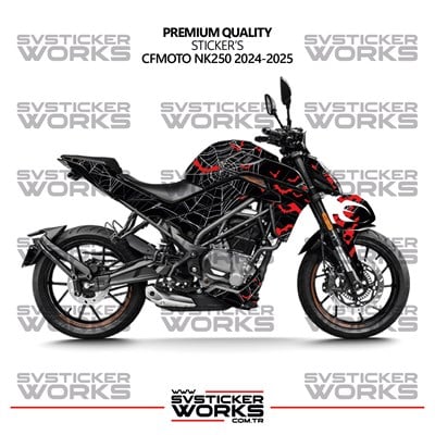 CFMOTO 250NK Kaplama Sticker Crimson Web Design Motor Kaplama Modeli Hazır Kit 2023-2026 Uyumlu 