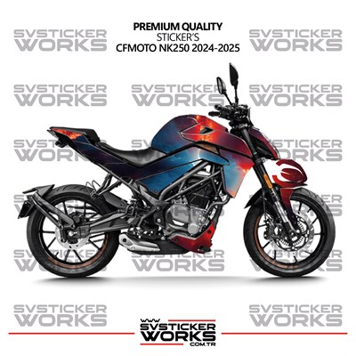 CFMOTO 250NK Kaplama Sticker Magma Design Motor Kaplama Modeli Hazır Kit Tüm Modeller Uyumlu Kırmızı