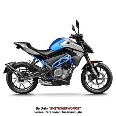 CFMOTO 250NK2023 - 2025 Orta Motif (Desenli) Sticker Set Sağ ve Sol (Yeni Kasa Uyumlu )