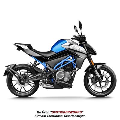 CFMOTO 250NK2023 - 2025 Orta Motif (Desenli) Sticker Set Sağ ve Sol (Yeni Kasa Uyumlu )