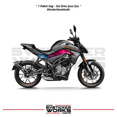 CFMOTO 250NK Orta Şase Kaplama Neon Light Desen Sticker