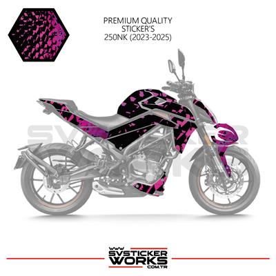 CFMOTO 250NK Sticker Kaplama Pembe Motor Kaplama Modeli Hazır Kit 2023 / 2025 Uyumlu