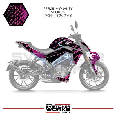 CFMOTO 250NK Sticker Kaplama Pembe Motor Kaplama Modeli Hazır Kit 2023 / 2025 Uyumlu