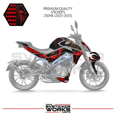 CFMOTO 250NK Sticker Kaplama Punisher Motor Kaplama Modeli Hazır Kit 2023 / 2025 Uyumlu