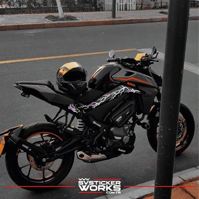 Cfmoto 250NK Sticker Orta Şase Şimşek Yıldırım Sticker Deseni Dekor Sticker