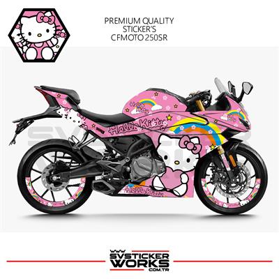 CFMOTO 250SR Hello Kitty Kaplama Desen Motor Kaplama Modeli Hazır Kit 