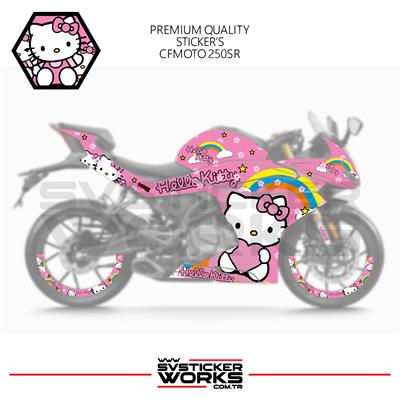 CFMOTO 250SR Hello Kitty Kaplama Desen Motor Kaplama Modeli Hazır Kit 