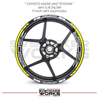 CFMOTO 250SR Jant Sticker İç Yazı Ve Dış Şerit 24lü Set Sticker Etiket