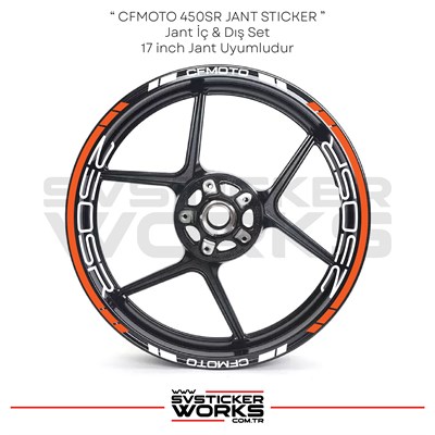 CFMOTO 250SR Jant Sticker İç Yazı Ve Dış Şerit 24lü Set Sticker Etiket