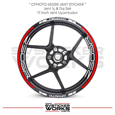 CFMOTO 250SR Jant Sticker İç Yazı Ve Dış Şerit 24lü Set Sticker Etiket