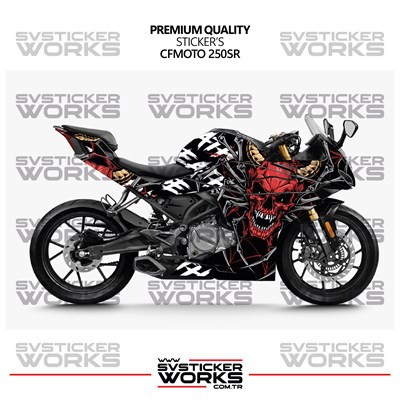 CFMOTO 250SR Kaplama Sticker Death Design Motor Kaplama Modeli Hazır Kit Tüm Modeller Uyumlu 