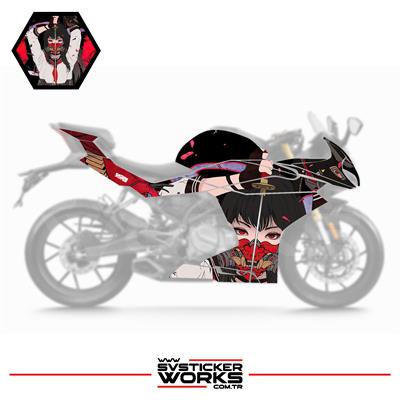 CFMOTO 250SR Kaplama Sticker Katana Girl Motor Kaplama Modeli Hazır Kit 