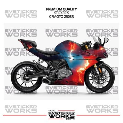 CFMOTO 250SR Kaplama Sticker Magma Design Motor Kaplama Modeli Hazır Kit Tüm Modeller Uyumlu 