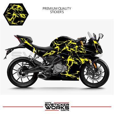CFMOTO 250SR Kaplama Sticker Şimşek Yıldırım Motor Kaplama Modeli Hazır Kit 