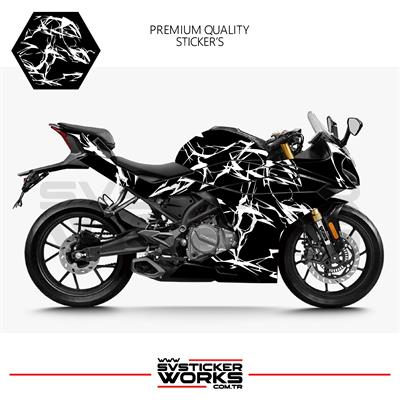 CFMOTO 250SR Kaplama Sticker Şimşek Yıldırım Motor Kaplama Modeli Hazır Kit 