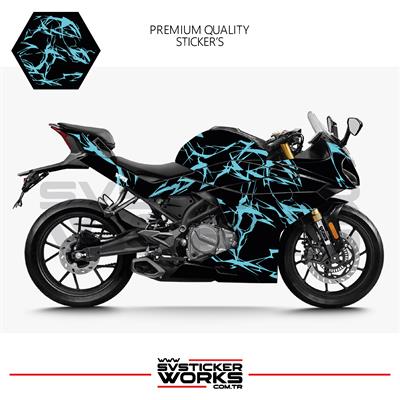 CFMOTO 250SR Kaplama Sticker Şimşek Yıldırım Motor Kaplama Modeli Hazır Kit 