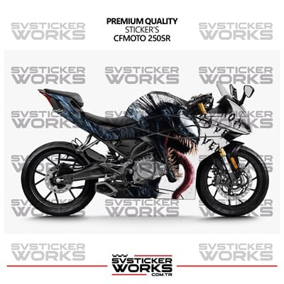 CFMOTO 250SR Kaplama Sticker Venom Design Motor Kaplama Modeli Hazır Kit Tüm Modeller Uyumlu 