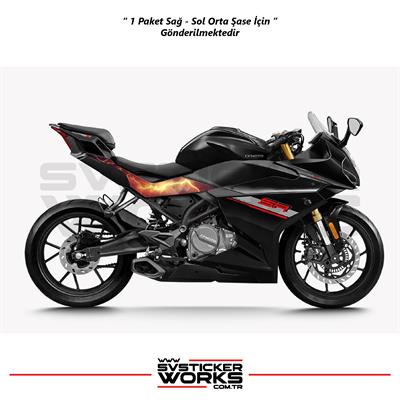 CFMOTO 250SR Orta Şase Kaplama Kırmızı Şimşek Desen Sticker