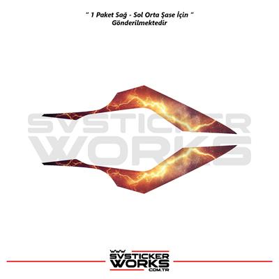 CFMOTO 250SR Orta Şase Kaplama Kırmızı Şimşek Desen Sticker