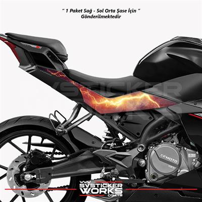 CFMOTO 250SR Orta Şase Kaplama Kırmızı Şimşek Desen Sticker